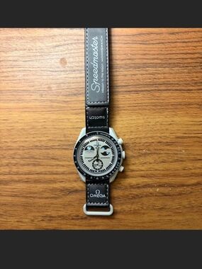 Omega Speedmaster Black and White Chronograph Watch